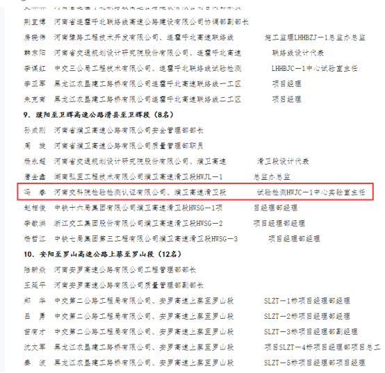 喜報！河南交科院檢驗檢測認(rèn)證有限公司、河南省豫通工程管理咨詢有限公司獲河南省交通運輸廳通報表揚